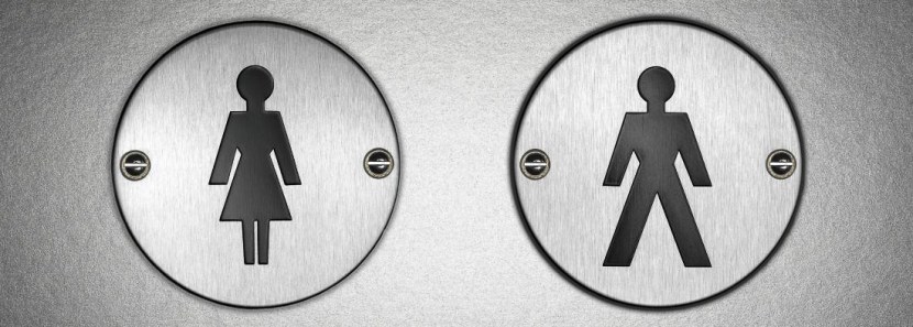 Close up of bathroom symbol